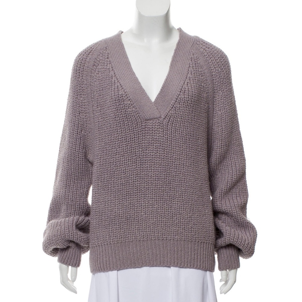 Apiece Apart Alpaca Wool V Neck Sweater Lavender
